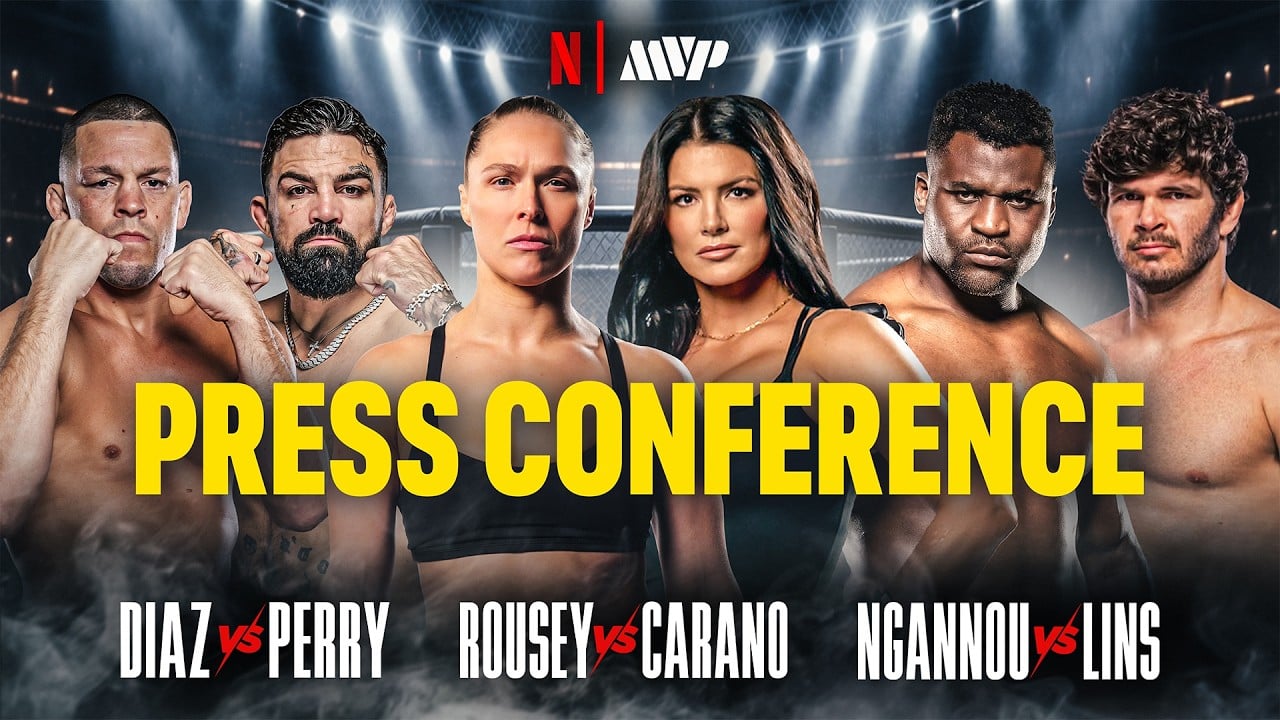 Rousey vs. Carano | Diaz vs. Perry | Ngannou vs. Lins | NYC PRESS CONFERENCE | Netflix